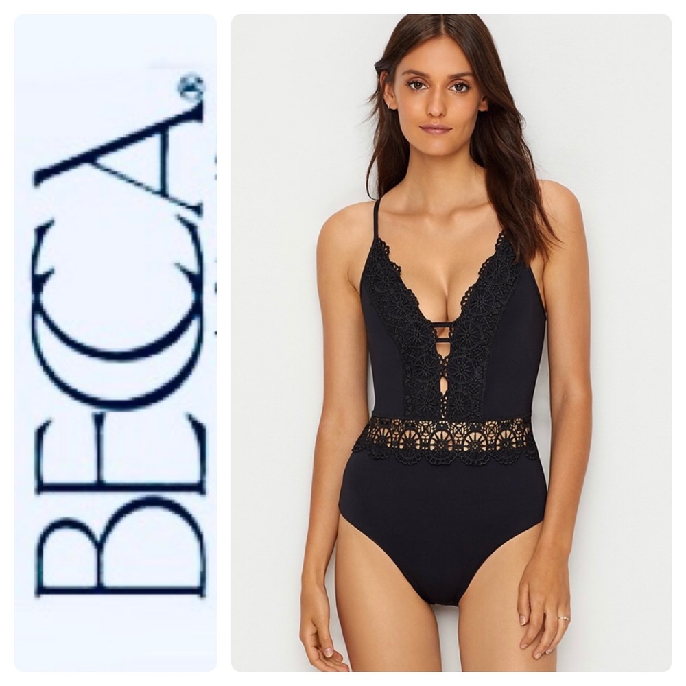 🎉HP🎉⭐️New Becca Muse Crochet One-Piece Swimsuit - Picture 3 of 12
